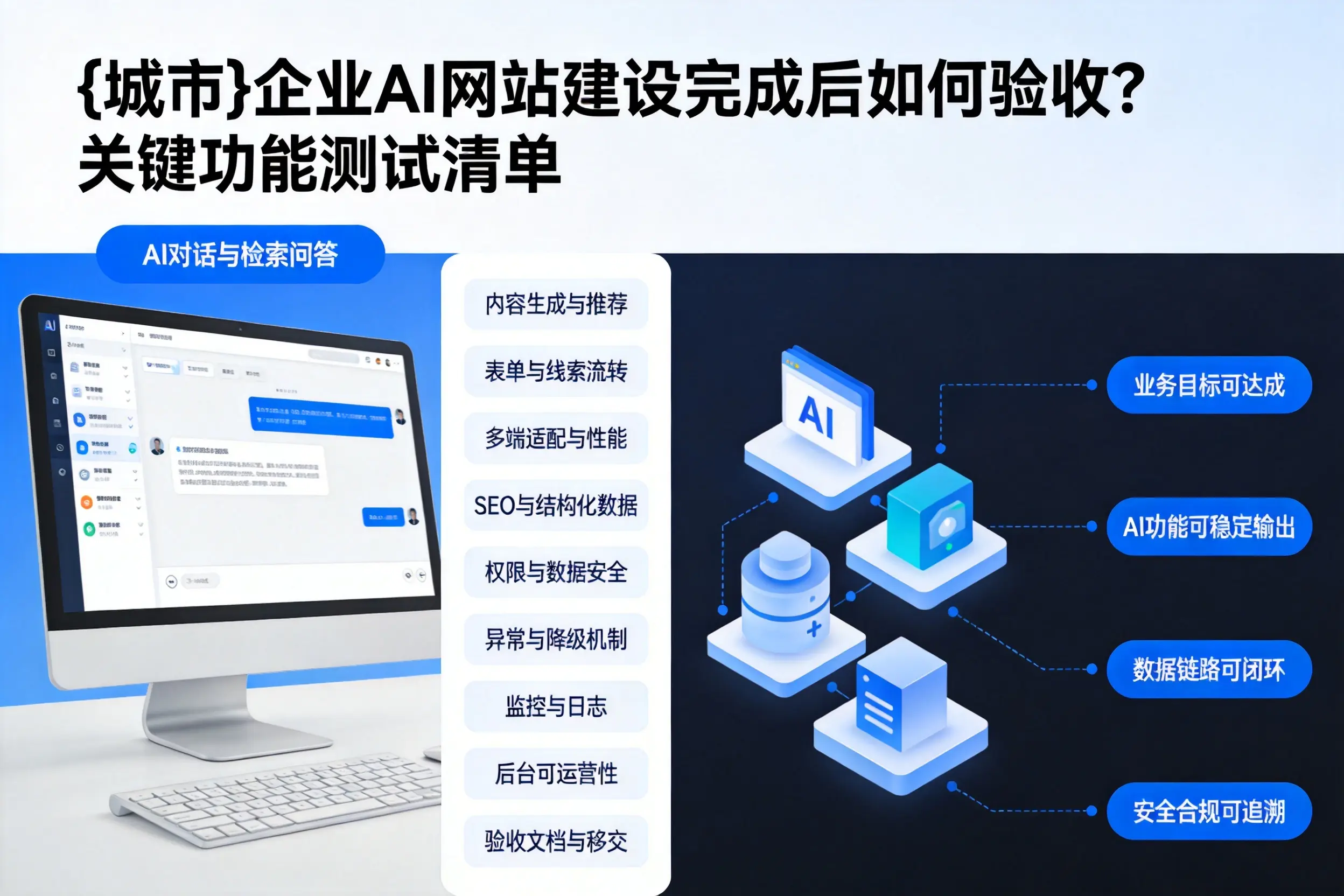 银川企业AI网站建设完成后如何验收？关键功能测试清单