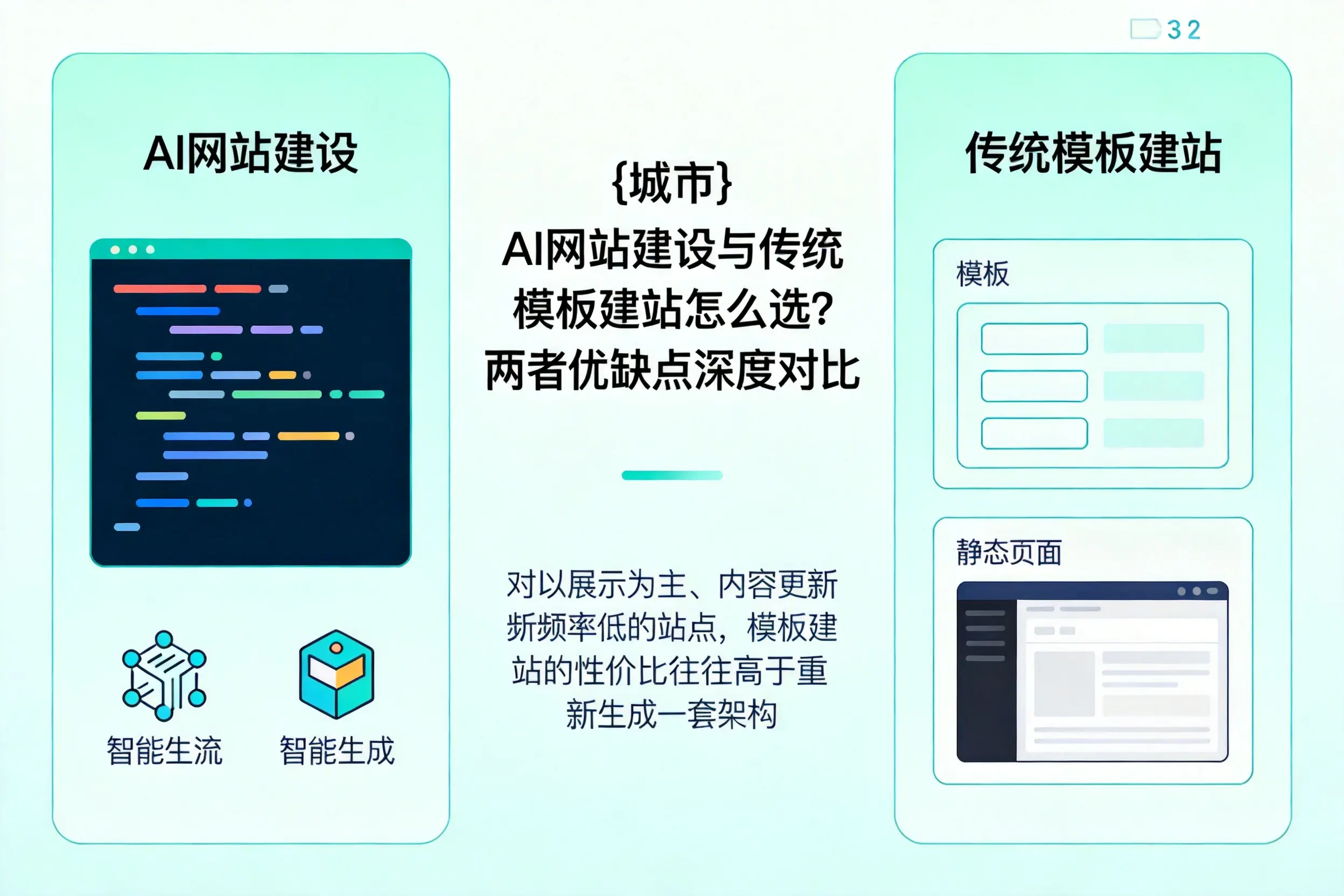银川AI网站建设与传统模板建站怎么选?两者优缺点深度对比