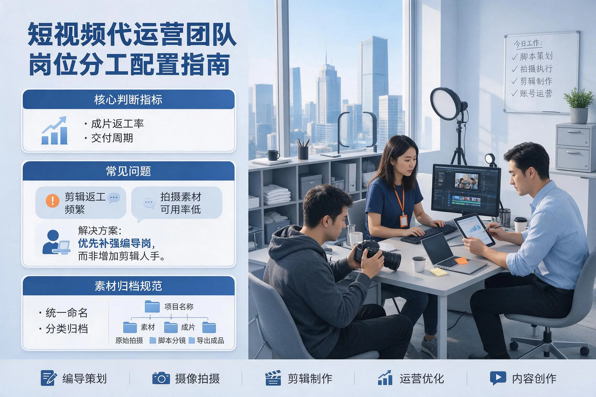 短视频代运营团队如何配置？银川企业岗位分工科普说明
