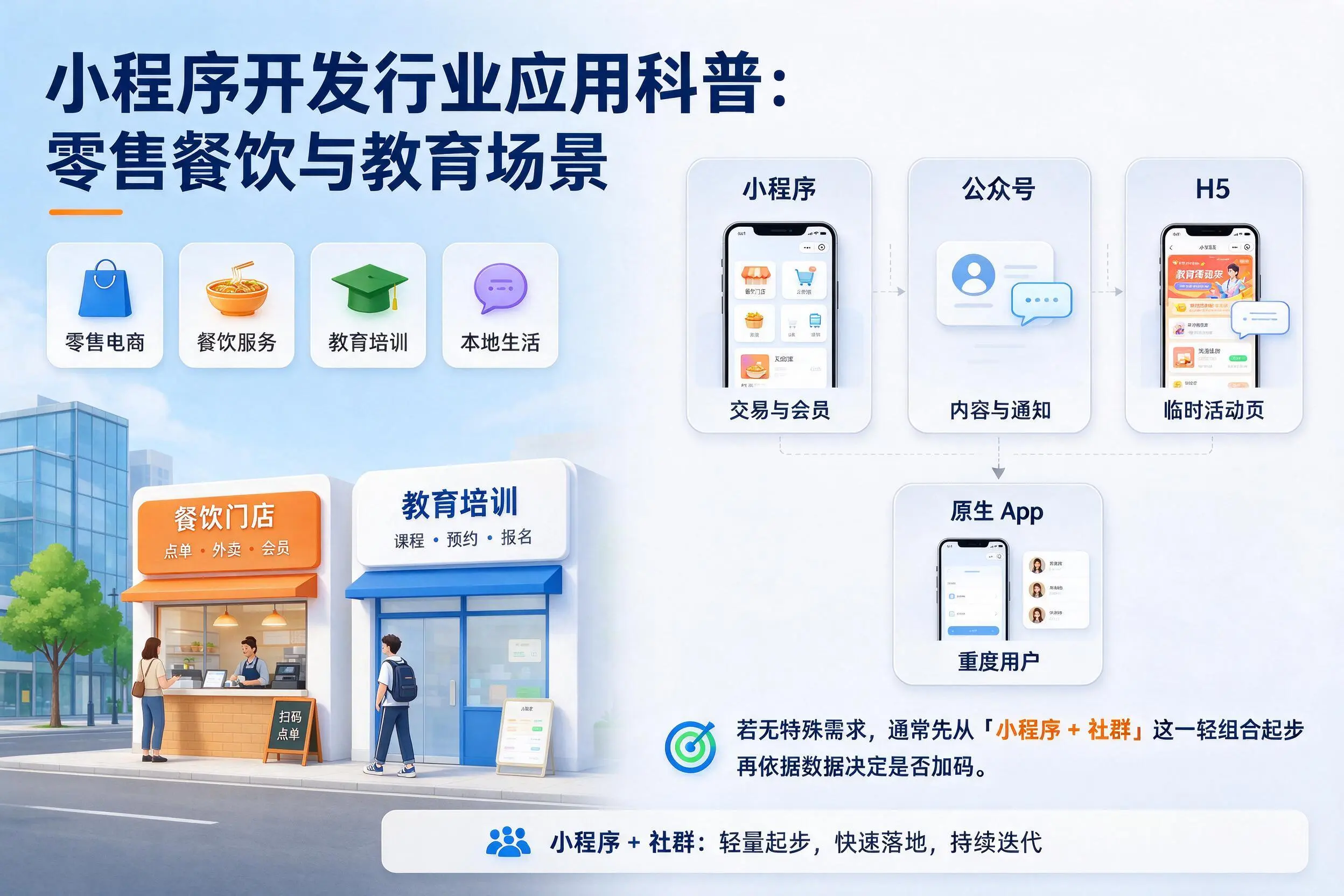 银川小程序开发行业应用科普:零售餐饮与教育场景