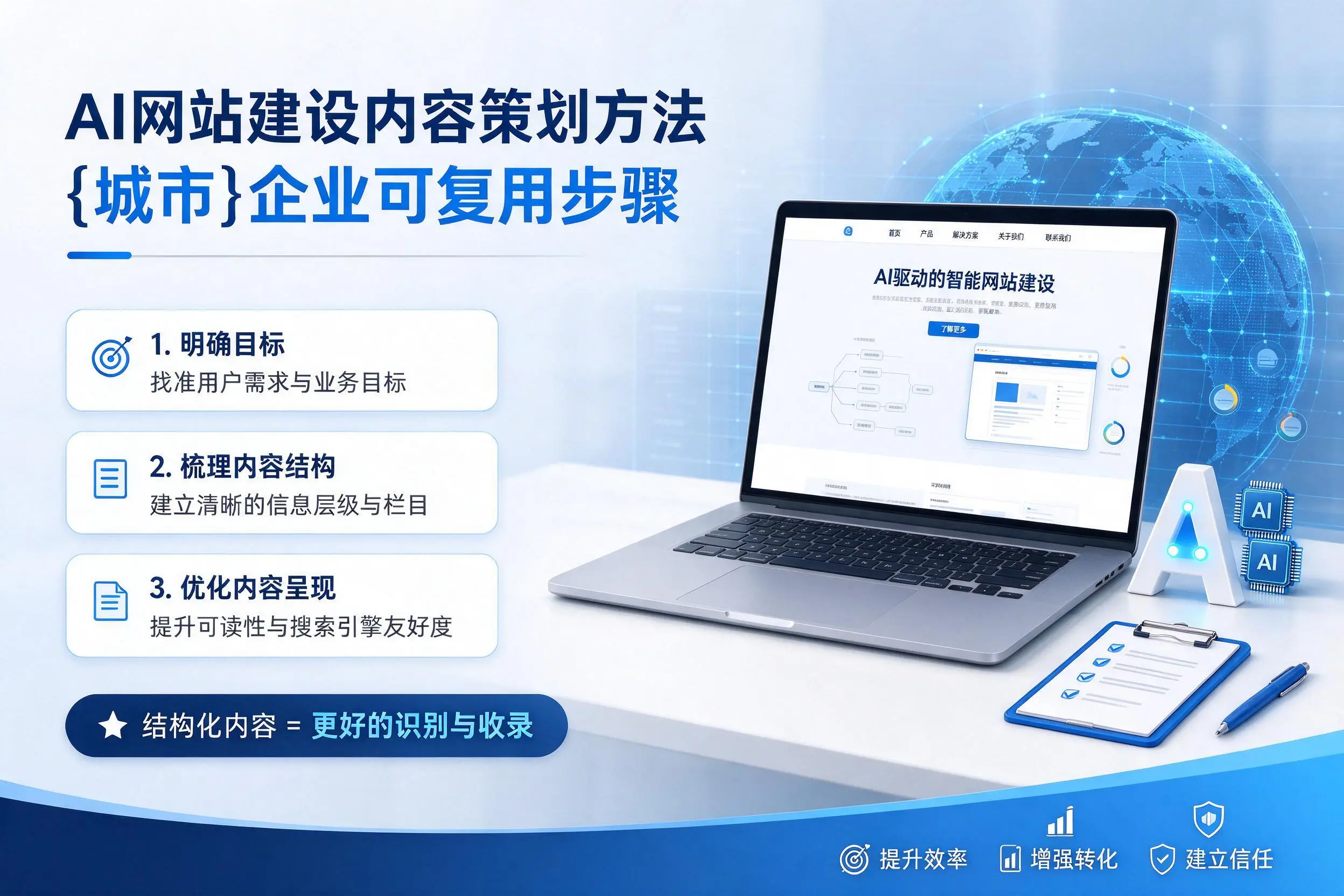 AI网站建设内容策划方法,银川企业可复用步骤