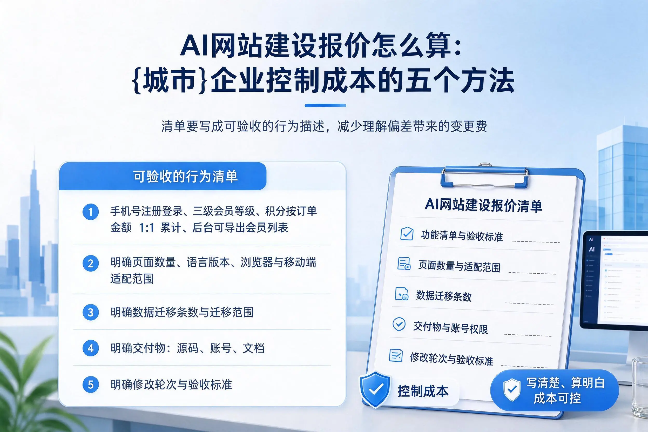 AI网站建设报价怎么算:银川企业控制成本的五个方法